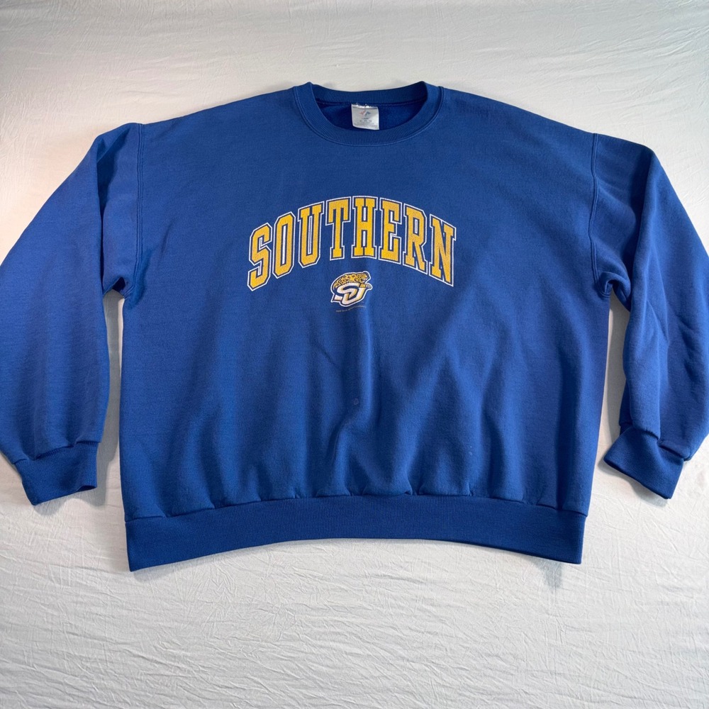 Vintage Jerzees Southern University Jaguars Sweatshirt XL Blue Crewneck